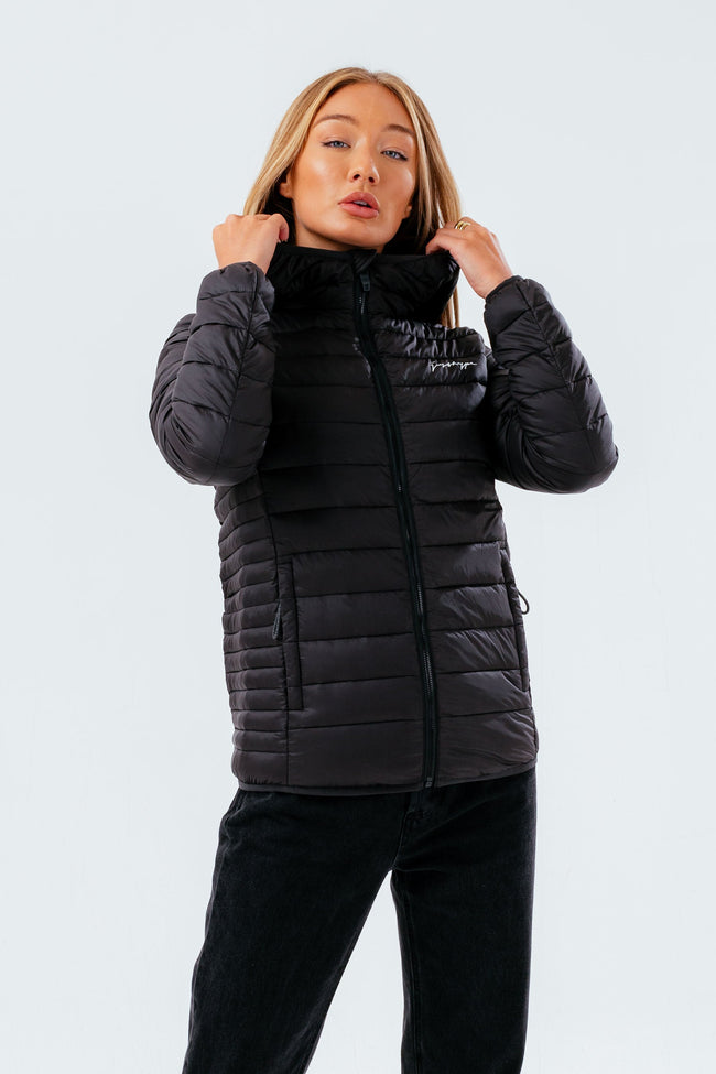 HYPE BLACK WOMEN'S LIGHTWEIGHT PUFFER JACKET