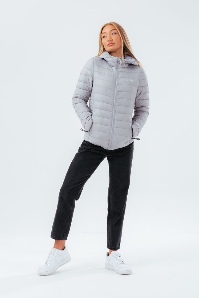 HYPE GREY WOMEN'S LIGHTWEIGHT PUFFER JACKET