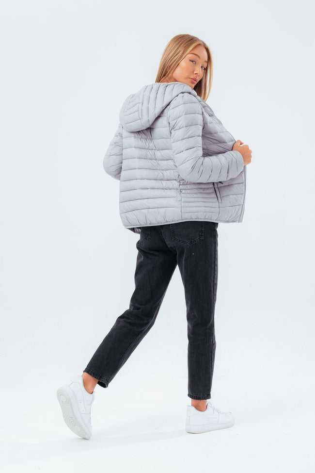 HYPE GREY WOMEN'S LIGHTWEIGHT PUFFER JACKET