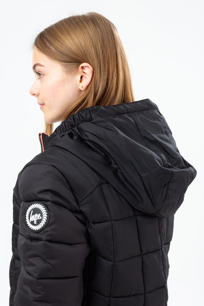 HYPE BLACK BAFFLED GIRLS CASUAL JACKET