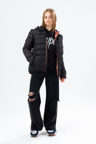 HYPE BLACK BAFFLED GIRLS CASUAL JACKET