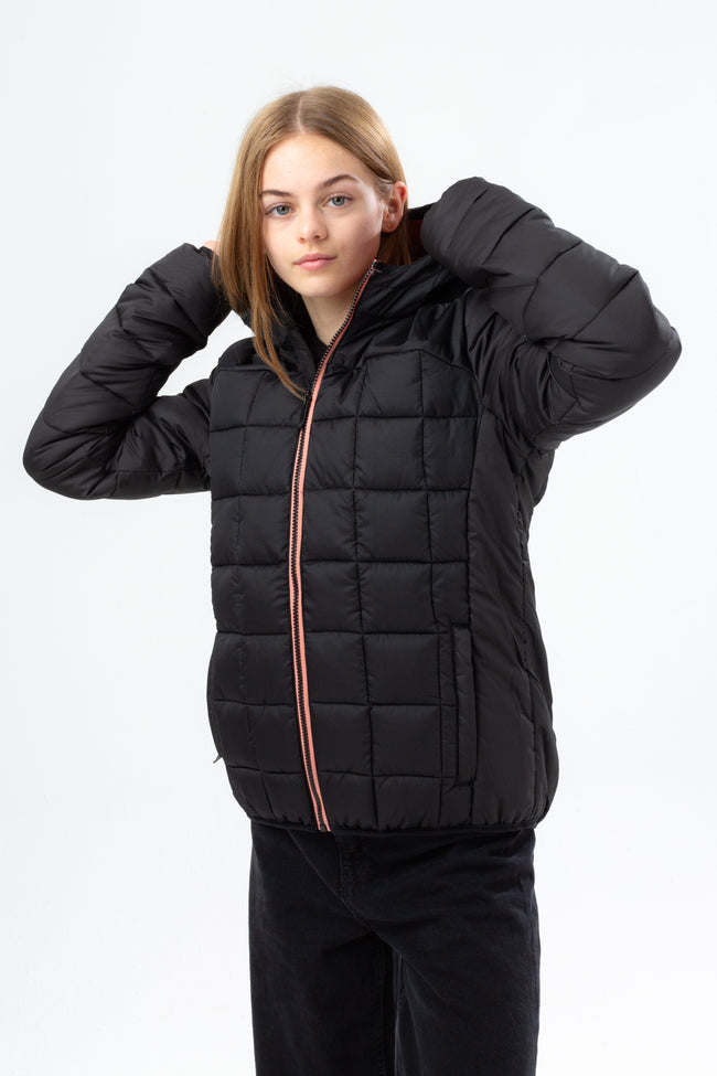 HYPE BLACK BAFFLED GIRLS CASUAL JACKET