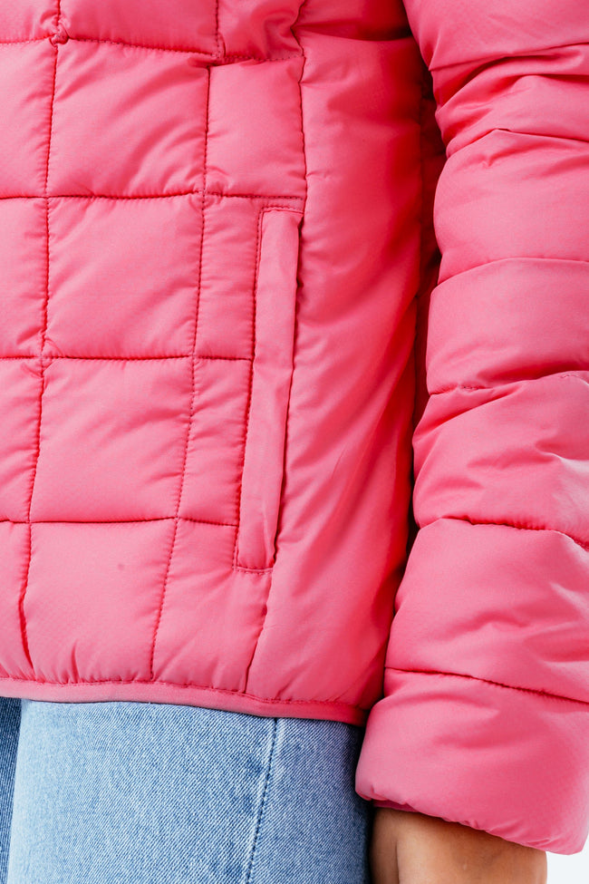 HYPE HOT PINK BAFFLED GIRLS CASUAL JACKET