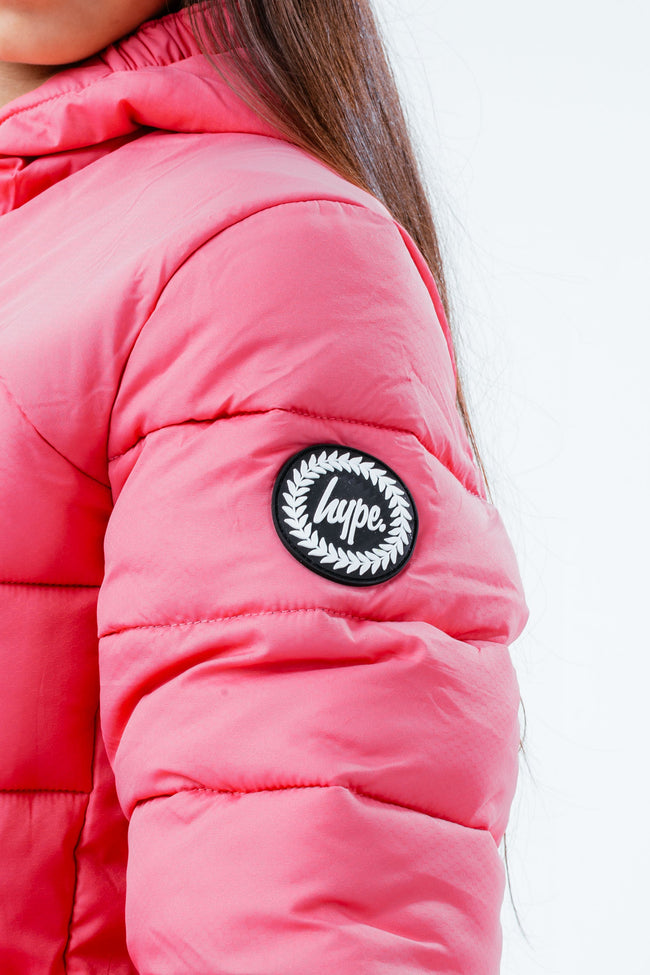 HYPE HOT PINK BAFFLED GIRLS CASUAL JACKET