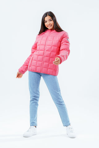 HYPE HOT PINK BAFFLED GIRLS CASUAL JACKET