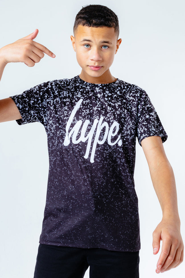 HYPE BLACK BLOTCH SPECKLE FADE KIDS T-SHIRT