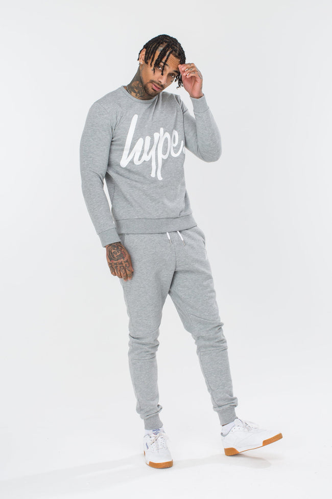 HYPE GREY SCRIPT MEN'S JOGGERS