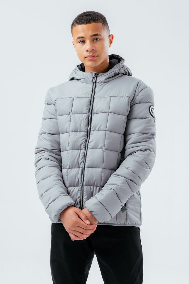 HYPE GREY BAFFLED CASUAL BOYS JACKET