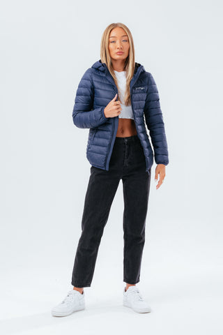 HYPE NAVY WOMEN'S LIGHTWEIGHT PUFFER JACKET