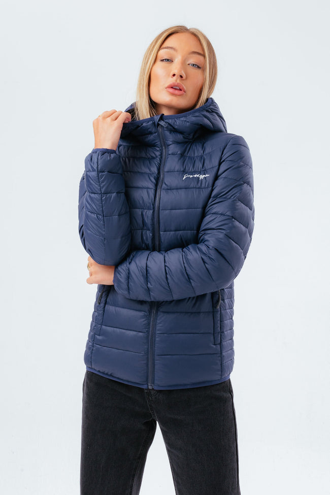 HYPE NAVY WOMEN'S LIGHTWEIGHT PUFFER JACKET