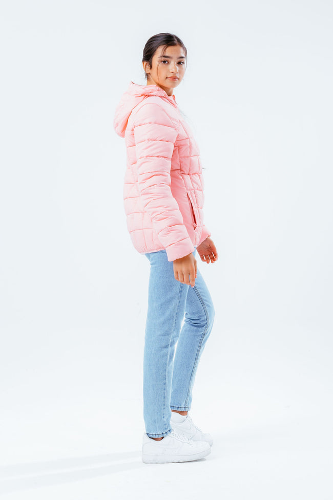 HYPE PALE PINK BAFFLED GIRLS CASUAL JACKET