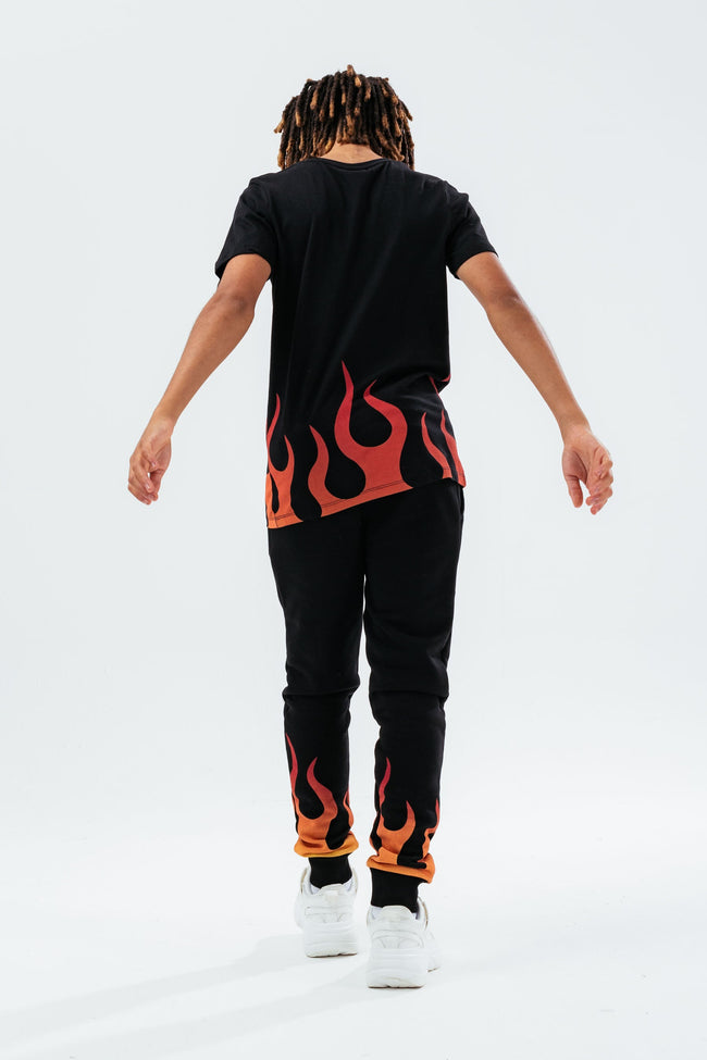 HYPE BLACK FLAME HEM BOYS T-SHIRT