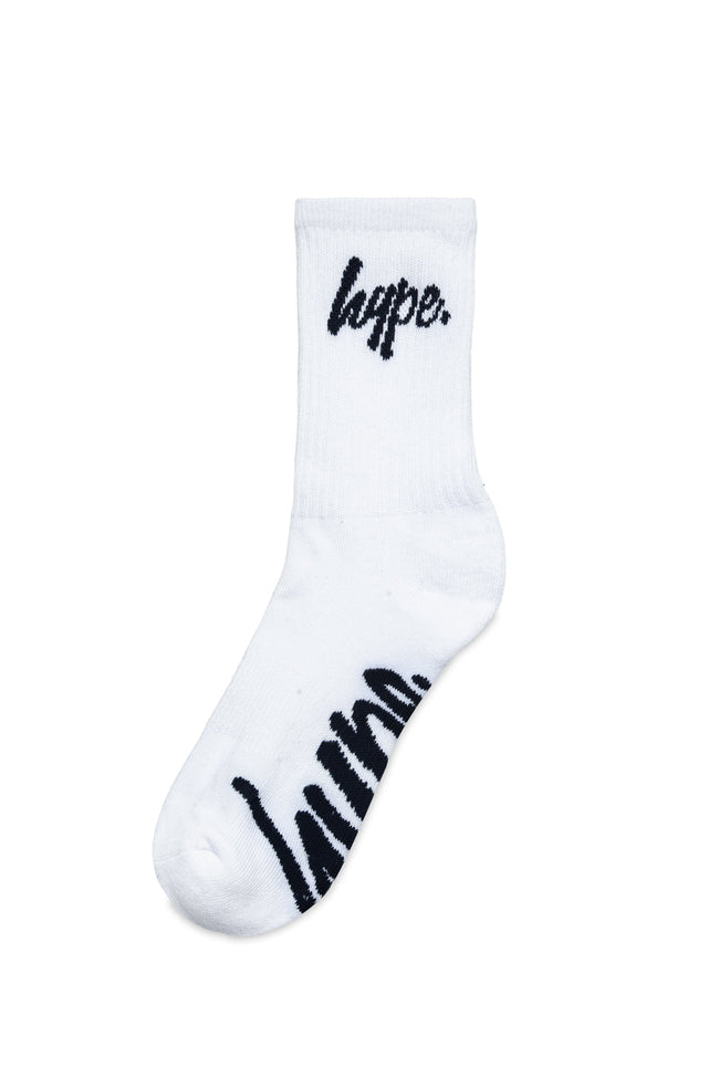 HYPE KIDS RED BLUE WHITE SCRIPT 3 PACK CREW SOCKS