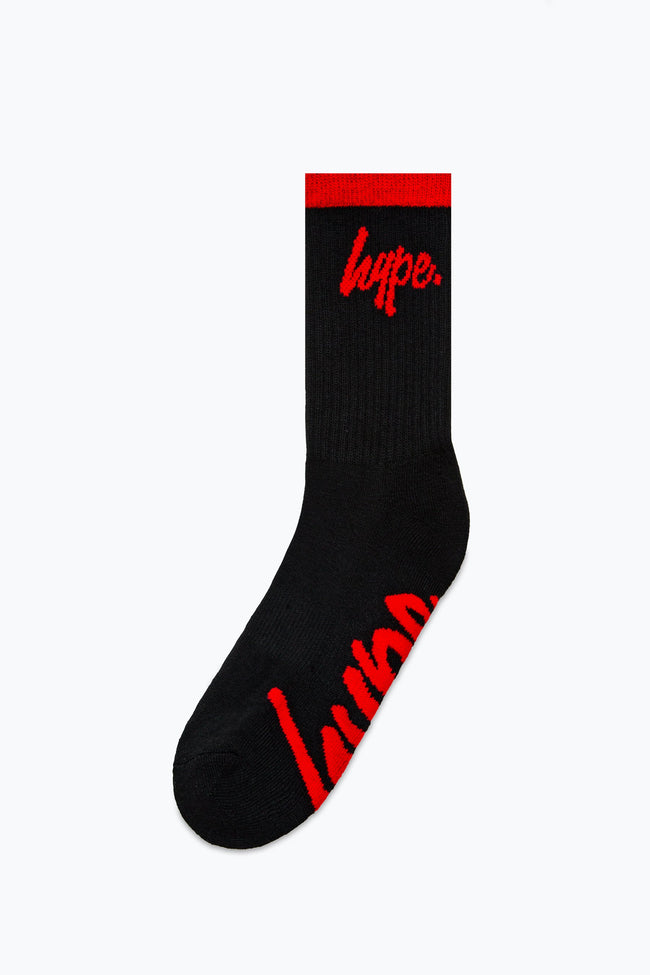 HYPE KIDS BLACK MULTI 3 PACK CREW SOCKS