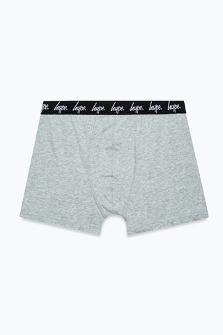 HYPE BOYS BLACK NAVY GREY 3 PACK BOXERS