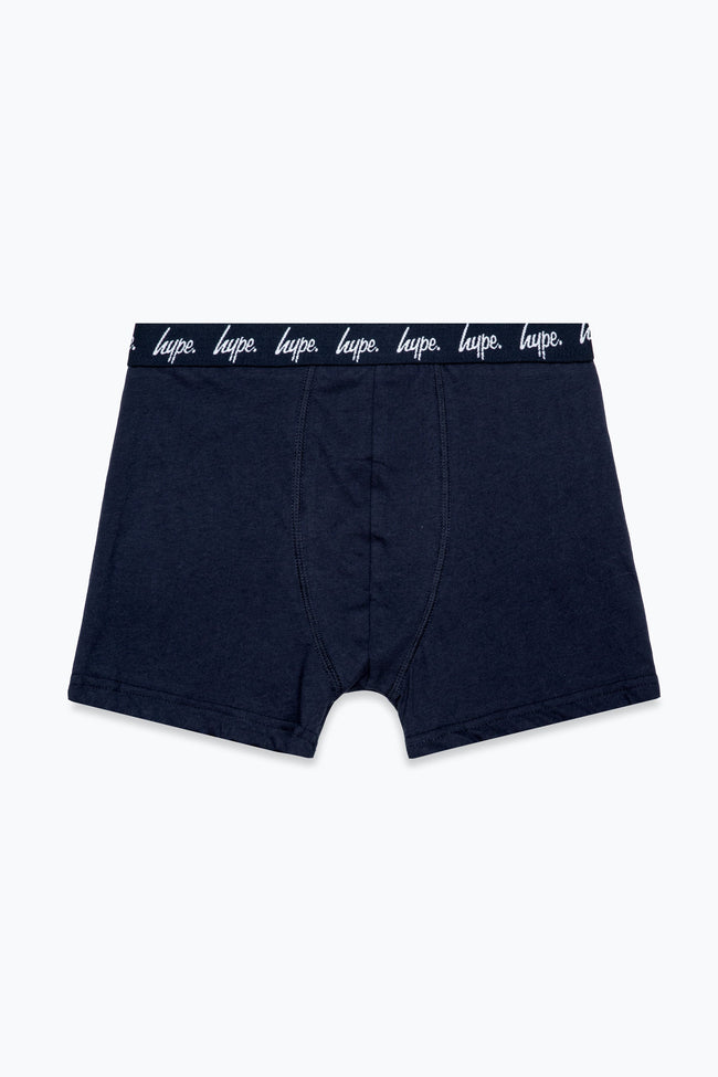 HYPE BOYS BLACK NAVY GREY 3 PACK BOXERS