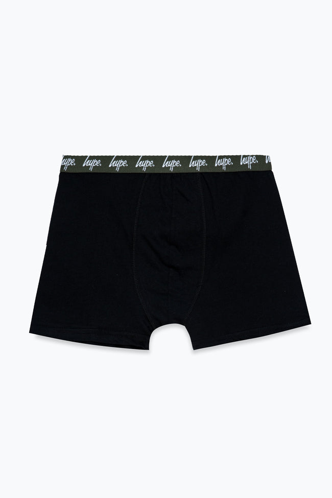 HYPE BOYS NAVY KHAKI BLACK 3 PACK BOXERS