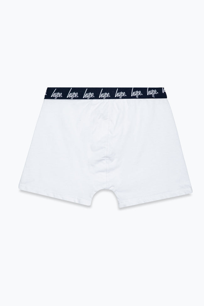 HYPE BOYS WHITE GREY NAVY 3 PACK BOXERS