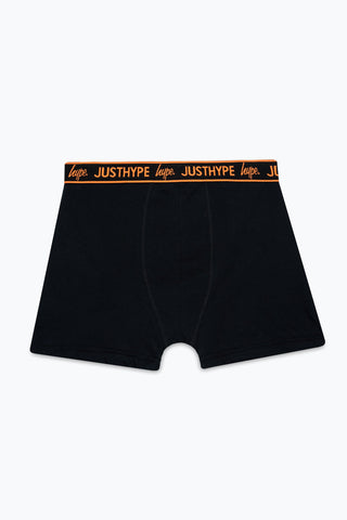 HYPE BOYS BLACK JUSTHYPE LOGO WAISTBAND 3 PACK BOXERS