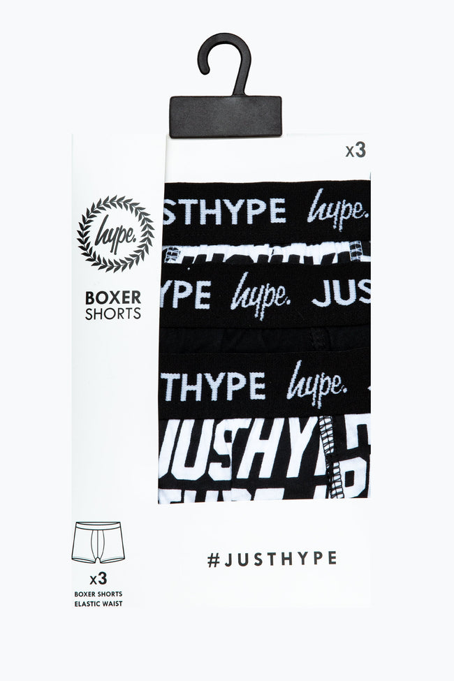 HYPE BOYS BLACK JUST HYPE 3 PACK BOXERS