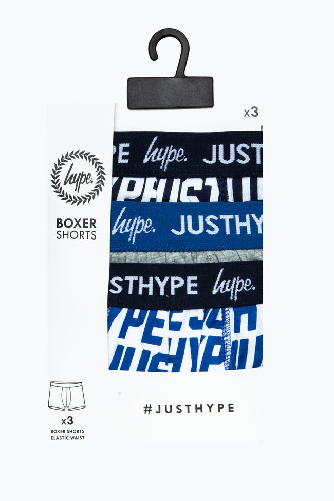 HYPE BOYS NAVY JUST HYPE 3 PACK BOXERS