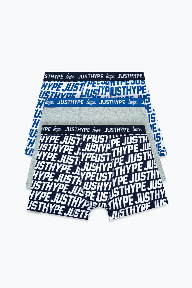 HYPE BOYS NAVY JUST HYPE 3 PACK BOXERS