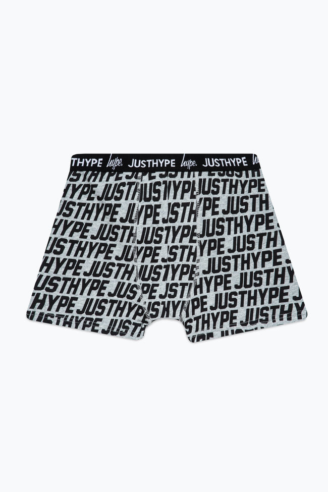 HYPE BOYS GREY BLACK KHAKI JUST HYPE 3 PACK BOXERS