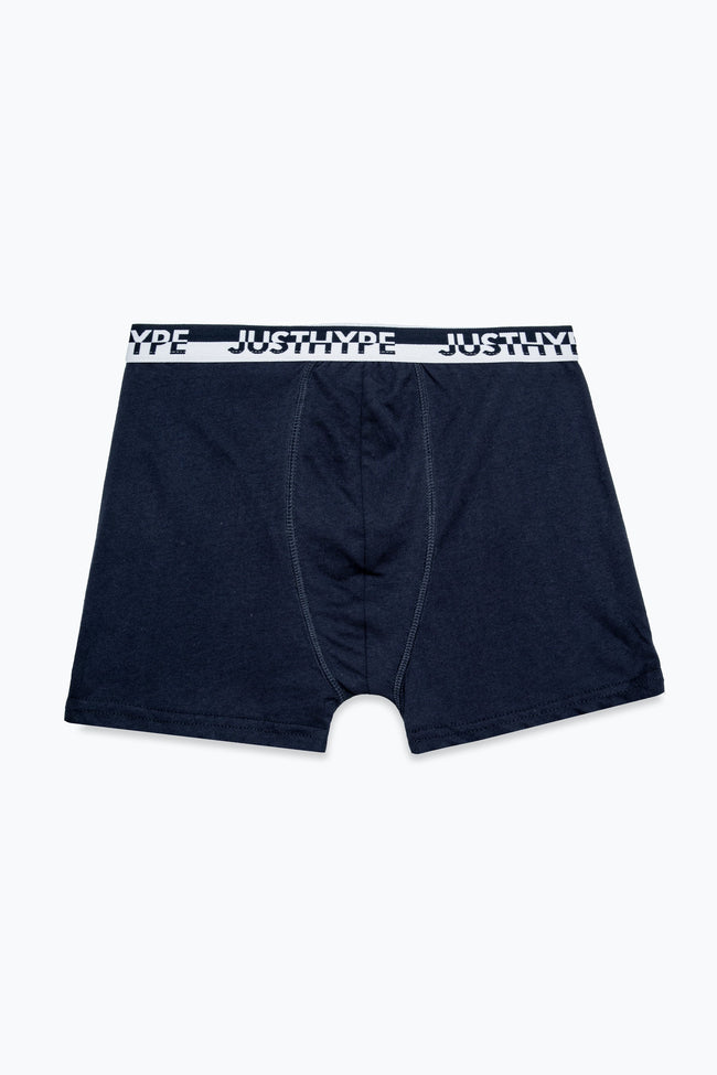 HYPE BOYS NAVY GREY BLUE 3 PACK BOXERS