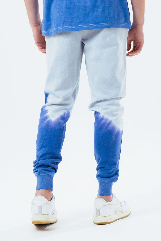 HYPE GREY NAVY TIE DYE SCRIBBLE LOGO MEN'S JOGGERS