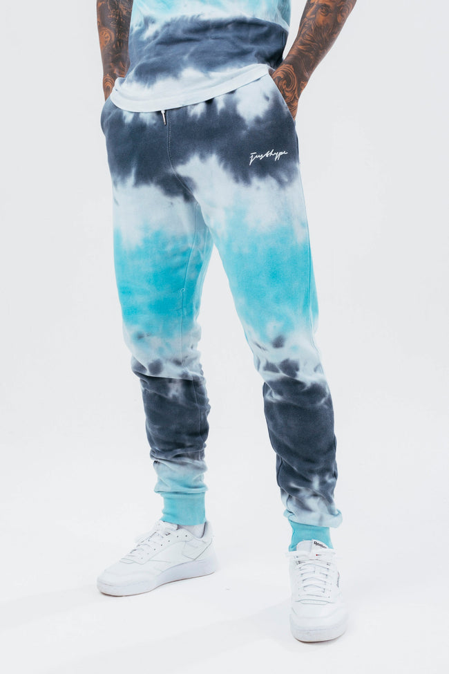 HYPE GREY ACID STRIPE SCRIBBLE LOGO MEN'S JOGGERS