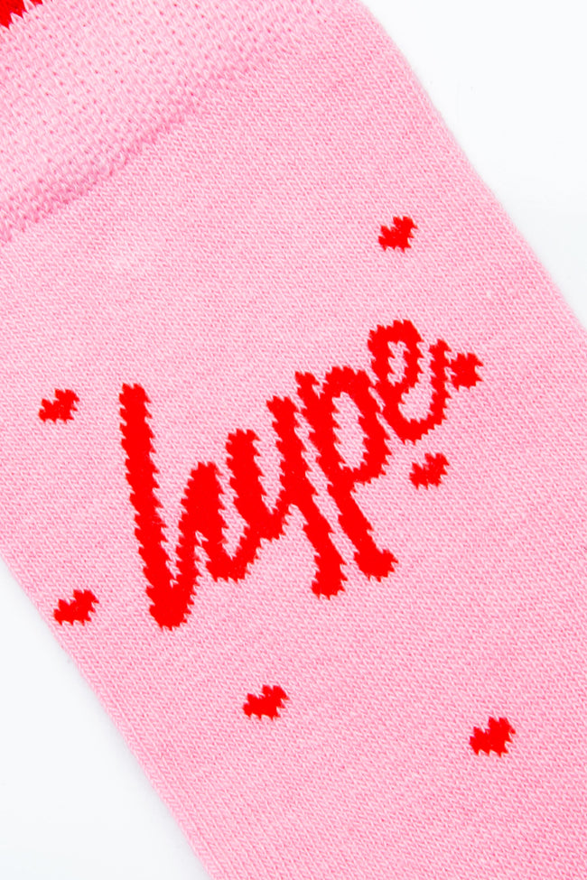 HYPE 3 PACK SOCKS RED SPOT STRIPE PINK SPOT