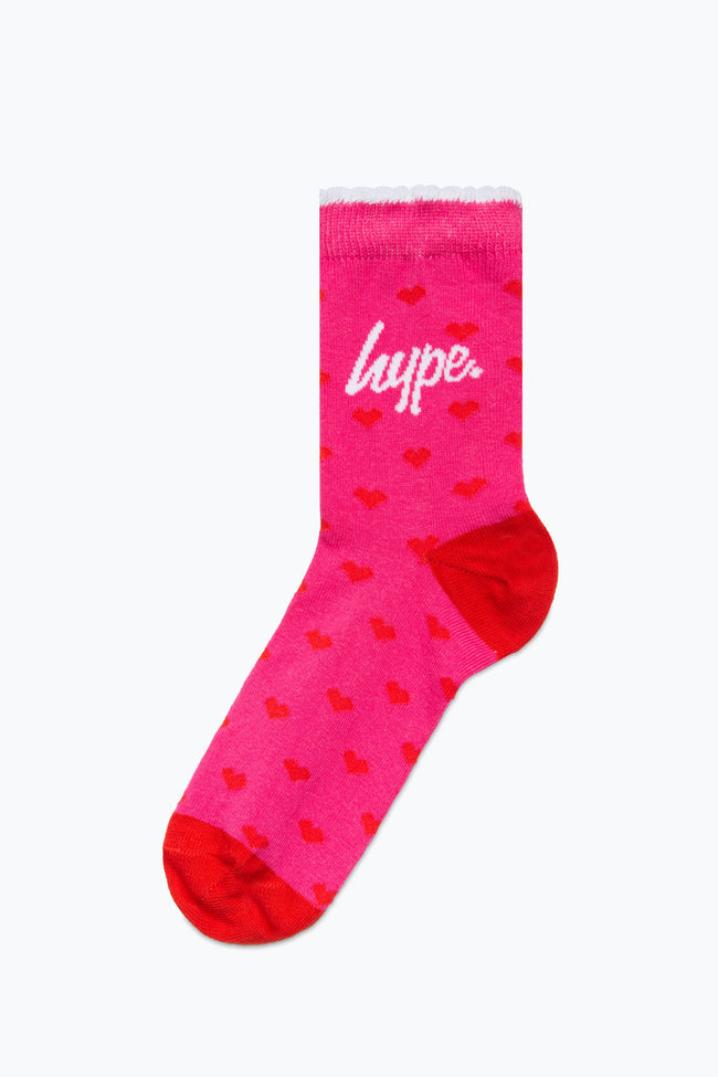 HYPE 3 PACK SOCKS RED SPOT STRIPE PINK SPOT