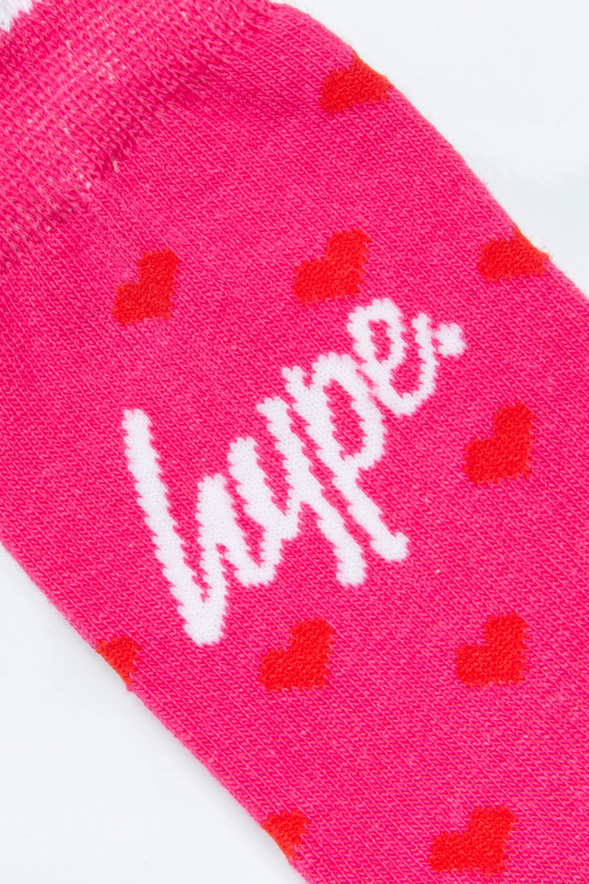 HYPE 3 PACK SOCKS RED SPOT STRIPE PINK SPOT