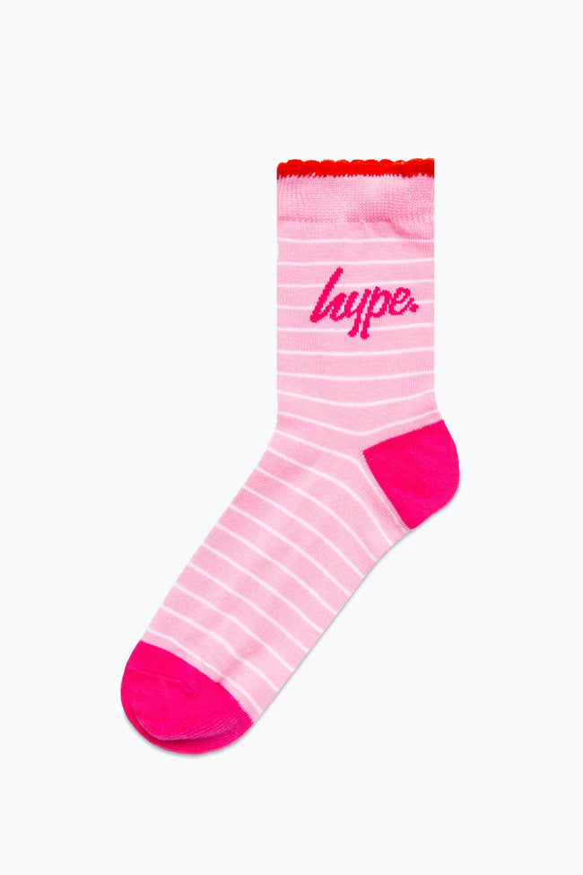 HYPE 3 PACK SOCKS RED SPOT STRIPE PINK SPOT