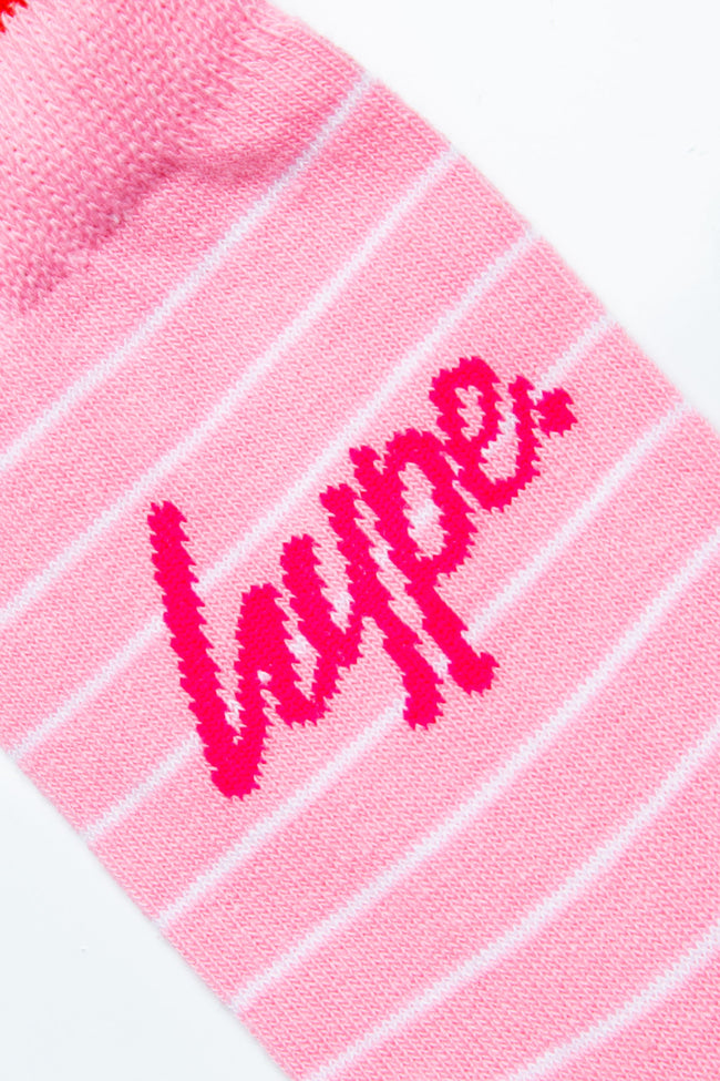 HYPE 3 PACK SOCKS RED SPOT STRIPE PINK SPOT