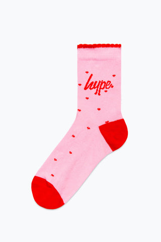 HYPE 3 PACK SOCKS RED SPOT STRIPE PINK SPOT