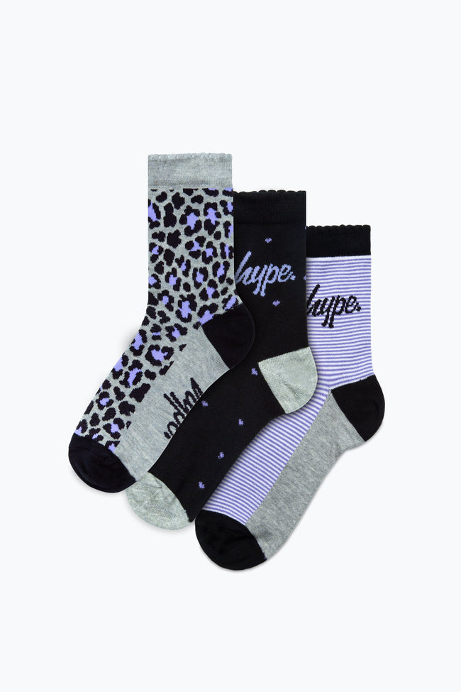 HYPE 3 PACK SOCKS ANIMAL LILAC SPOT