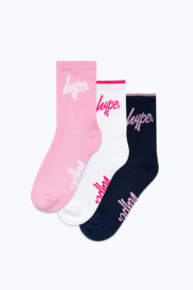 HYPE 3 PACK SPORTS WHITE BLACK PINK