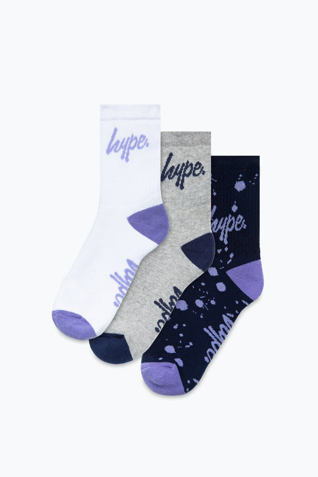 HYPE 3 PACK SPORTS LILAC SPOT GREY WHITE