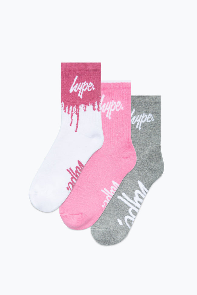 HYPE 3 PACK SPORTS PINK GREY WHITE