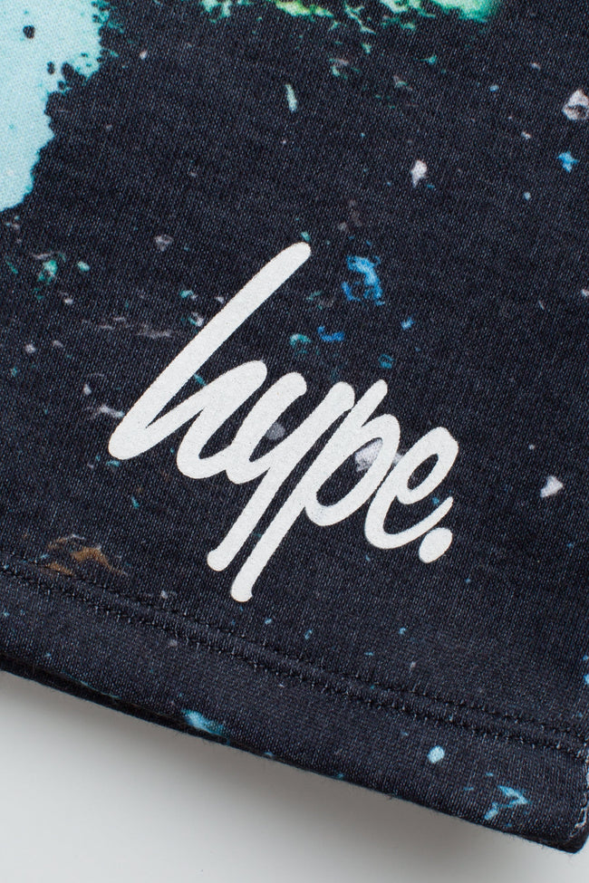 HYPE BOYS BLACK MULTI DRIPS SCRIPT SHORTS