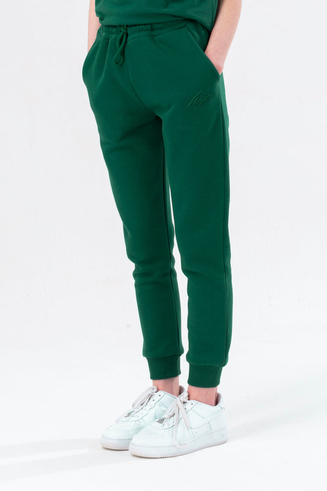 HYPE DARK GREEN KIDS OVERHEAD HOODIE & JOGGERS SET