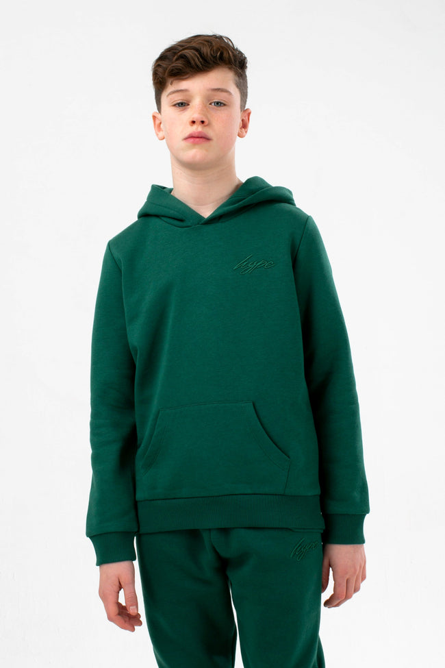 HYPE DARK GREEN KIDS OVERHEAD HOODIE & JOGGERS SET