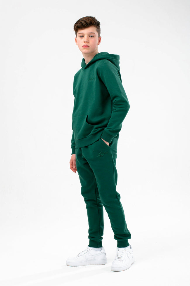 HYPE DARK GREEN KIDS OVERHEAD HOODIE & JOGGERS SET