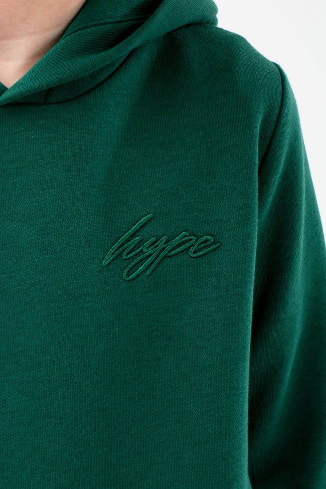 HYPE DARK GREEN KIDS OVERHEAD HOODIE & JOGGERS SET