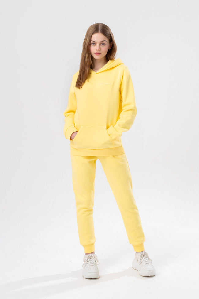 HYPE YELLOW KIDS OVERHEAD HOODIE & JOGGERS SET