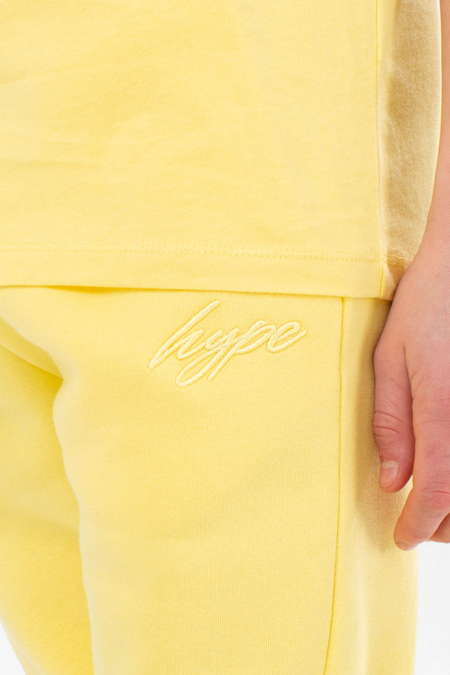 HYPE YELLOW KIDS OVERHEAD HOODIE & JOGGERS SET