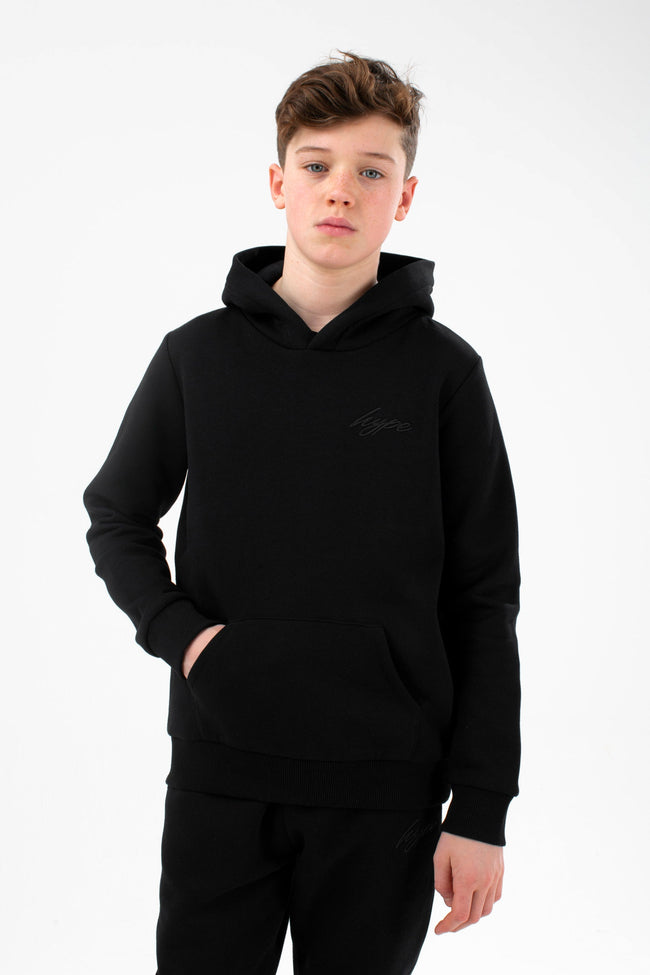 HYPE BLACK KIDS OVERHEAD HOODIE & JOGGERS SET