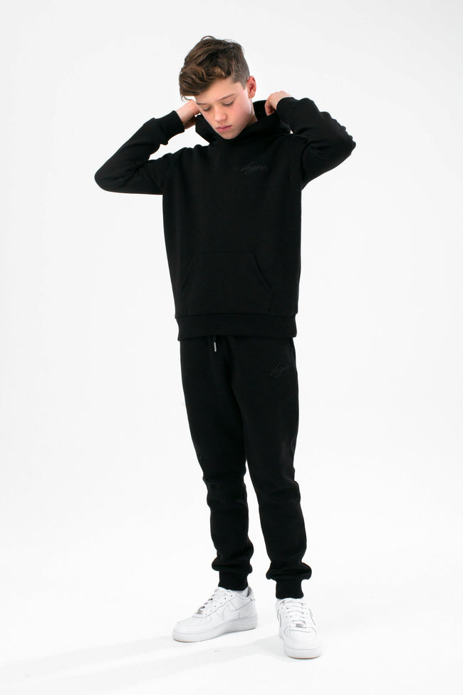 HYPE BLACK KIDS OVERHEAD HOODIE & JOGGERS SET