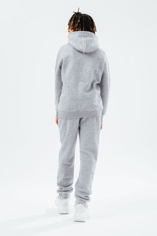 HYPE GREY DOUBLE LOGO SCRIPT BOYS PULLOVER HOODIE TRACKSUIT SET